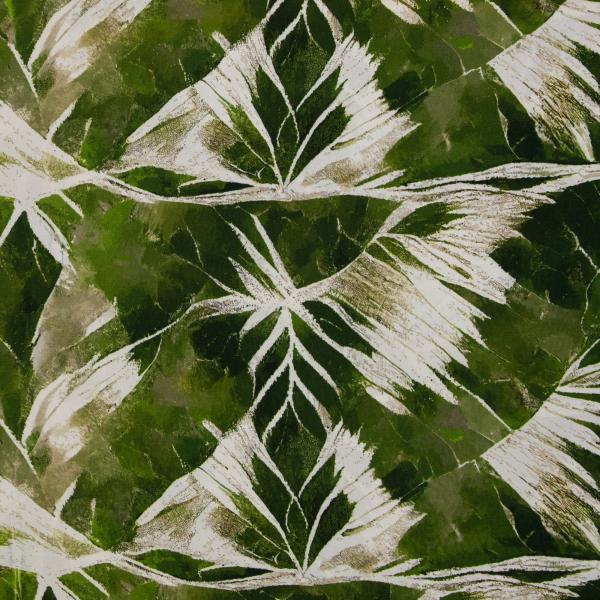 Viskose Akita Blätter auf Grüntöne von Swafing